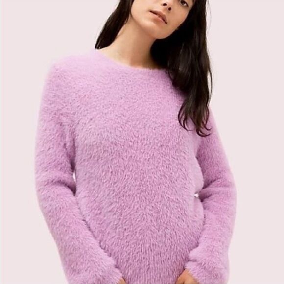 Kate Spade Fuzzy Crewneck Lilac Sweater - Picture 2 of 8